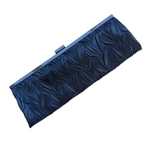 Jessica Mcclintock Sloane Clutch Evening Wear Black Textured Chain Strap Formal